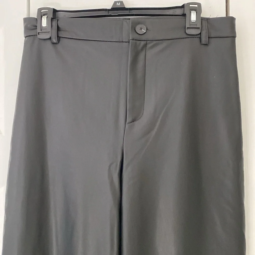 Zara | Wide Leg High Waisted Faux Leather Trousers - Picture 3 of 8